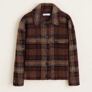 Brown plaid wool jacket